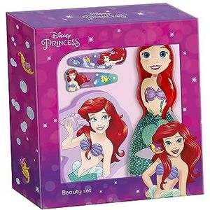 Disney Princess Ariel Badpak bestaande uit 2-in-1 gel shampoofiguur, badspons en 2 versierde haarclips