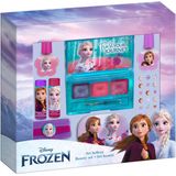 Reine des Neiges - Coffret Cadeau Beauté - 2 Vernis à Ongles - Palette Fards à Joues - Gloss à Lèvres - Baumes à Lèvres