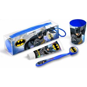Batman Tandverzorgingsset voor kinderen met etui, tandpasta, 75 ml, tandenborstel met dop en versierd glas 160 g