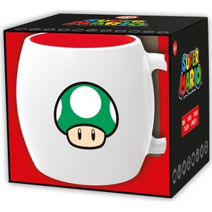 Kopje met doos Super Mario 1-UP Keramisch 360 ml Zwart