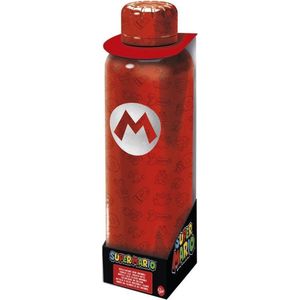 Stor 381,Super Mario herbruikbare waterfles van roestvrij staal, thermosfles met dubbele isolatie, voor 12 uur warme drank en 18 uur koude drank, BPA-vrij, 515 ml,Mariobross