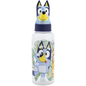 Bluey - Drinkfles - Blauw - Kunststof - 560ml met 3D-Figuur