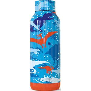Quokka Drinkfles Solid Dinosaurus 510 Ml Rvs Blauw/oranje