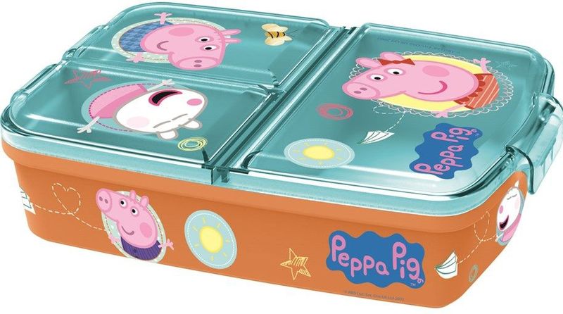 Peppa Big - Broodtrommel - Multi - 3 Vakken - Stevig Materiaal