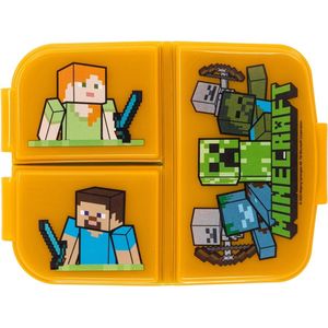Minecraft Broodtrommel 3 vakjes - 18x13 cm - Brooddoos - Lunchbox