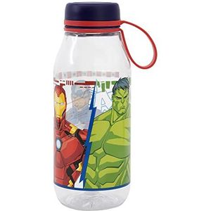Ecozen Avengers - Marvel Waterfles, 460 ml, met deksel met hanger