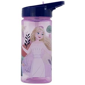 Eiskönigin Herbruikbare vierkante waterfles met geïntegreerd rietje, 510 ml