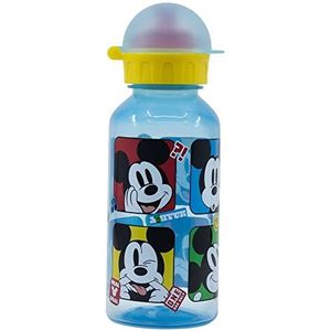 Stor Mickey Mouse Herbruikbare kinderwaterfles van kunststof, met deksel, 370 ml