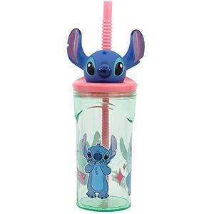 Disney Lilo & Stitch 3D Drinkbeker met Rietje - 360 Ml. - Bioscoopbeker