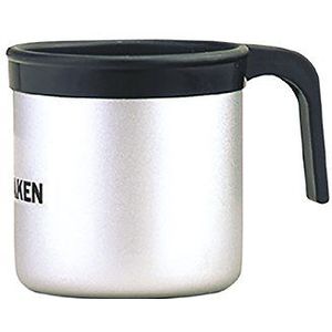 Laken 8,41254E+12 aluminium beker met zwarte plastic rand en 0,4L handgreep, unisex volwassenen, lichtgrijs, 1 eenheid (1)