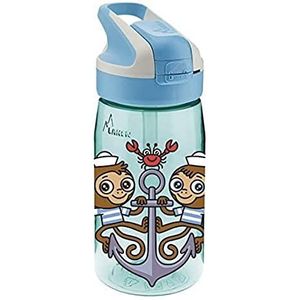 LAKEN SUMMIT waterfles voor kinderen, herbruikbaar, van Tritan, met automatische sluiting en rietje, BPA-vrij, 450 ml