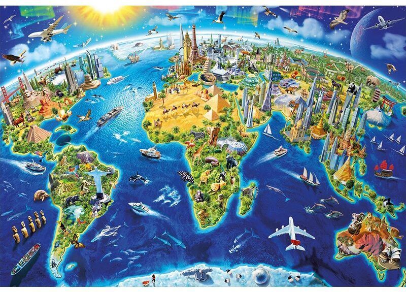 World Landmarks Globe (2000 stukjes) - Educa Puzzle
