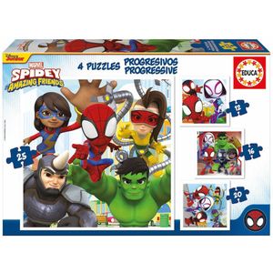4 progressieve puzzels Spidey & His Amazing Friends - EDUCA meerkleurig
