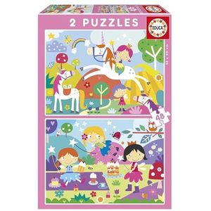 Set van 2 Puzzels Educa Fantasy world 48 Onderdelen