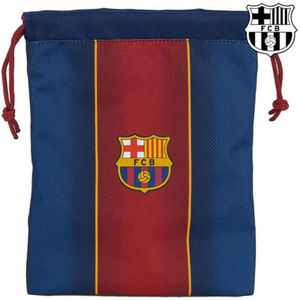 Schoudertas met buitenvak van FC Barcelona 1. Team, marineblauw/granaatrood., Medium, snackzakjes