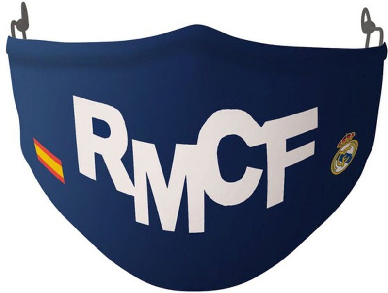 Real Madrid C.F. Gezichtsmasker - Blauw Wit - 100% Katoen - Herbruikbaar