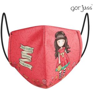 Hygiënisch en herbruikbaar gezichtsmasker gemaakt van stof Gorjuss SF-822025-896 Rood