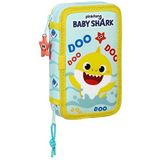 Baby Shark Gevuld Etui Beach Day - 28 stuks - 19,5x12,5x4 cm - Polyester - Blauw