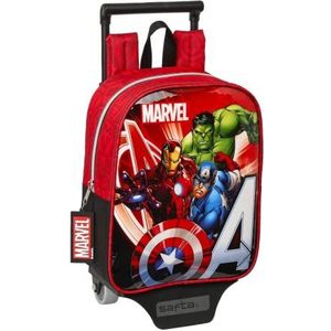 Avengers Infinity Safta rugzak met safta-trolley, 220 x 100 x 270 mm, Rood/Zwart, One size