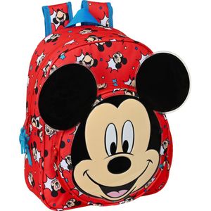 Disney Mickey Mouse Rugzak, Happy Smiles - 34x28x10 cm - Polyester - Rood