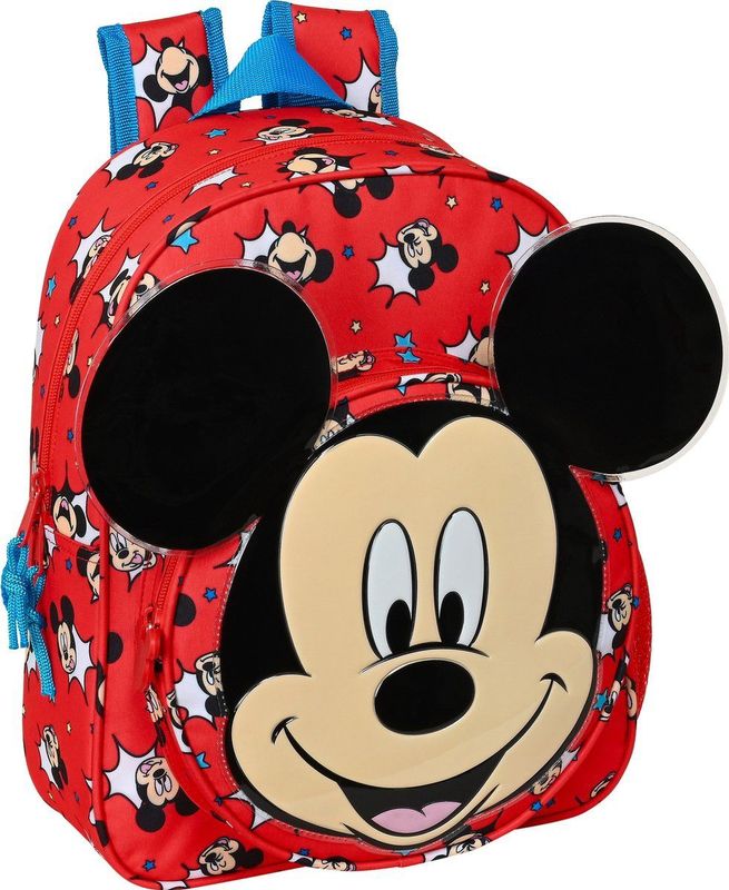 Disney Mickey Mouse Rugzak, Happy Smiles - 34x28x10 cm - Polyester - Rood