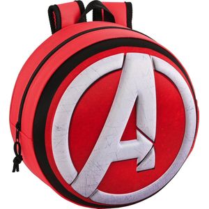 Marvel Avengers Peuterrugzak 3D Logo - 31x31x10 cm- Polyester - Rood
