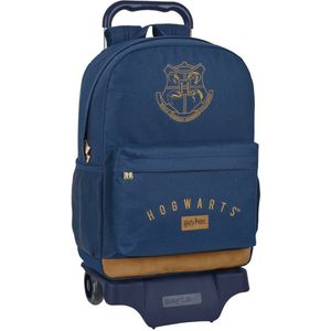 Schoolrugzak met Wielen Harry Potter Magical Bruin Marineblauw (30 x 43 x 14 cm)