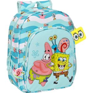 3D-schoolrugzak Spongebob Stay positive Blauw Wit 26 x 34 x 11 cm