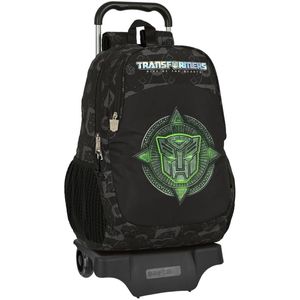 Safta TRANSFORMERS Schoolrugzak met trolley, ideaal voor kinderen van verschillende leeftijden, comfortabel en veelzijdig, kwaliteit en duurzaamheid, 33 x 15 x 43 cm, zwart, Zwart, Standaard, Casual