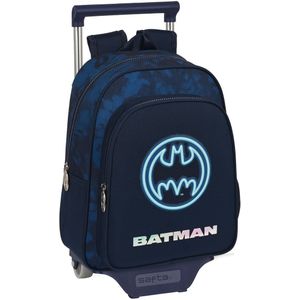 Safta Batman Legendary 705 Kinderrugzak met trolley, ideaal voor kinderen van verschillende leeftijden, comfortabel en veelzijdig, kwaliteit en duurzaamheid, 27 x 10 x 33 cm, marineblauw, Donkerblauw,