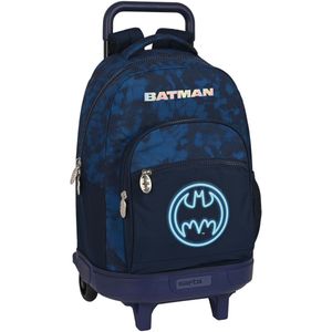 Safta Batman Legendary Grote rugzak met wielen, compact, afneembaar, ideaal voor kinderen van verschillende leeftijden, comfortabel en veelzijdig, kwaliteit en duurzaamheid, 33 x 22 x 45 cm,
