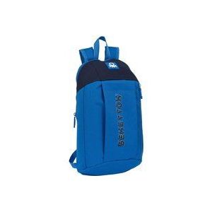 Safta BENETTON Deep Water Mini rugzak voor dagelijks gebruik, ideaal voor kinderen van verschillende leeftijden, comfortabel en veelzijdig, kwaliteit en dikte, blauw, 22 x 10 x 39 cm, blauw, Estándar,