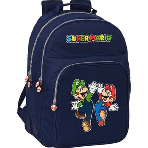 Rugzak met dubbele adapter. Super Mario trolley, marineblauw, Estándar, casual, Navy Blauw, informeel