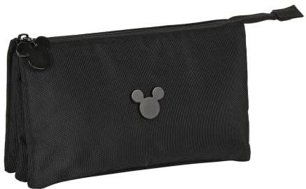 Pennenetui met 3 vakken Mickey Mouse Clubhouse Premium Zwart 22 x 12 x 3 cm