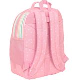 Blackfit8 - Dubbele rugzak, aanpasbare trolley, recyclebare stof, ideaal voor kinderen van verschillende leeftijden, comfortabel en veelzijdig, kwaliteit en dikte, 32 x 15 x 42 cm, roze, Roze, Standaard, Casual