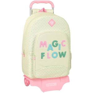 Schoolrugzak met Wielen Glow Lab Magic flow Beige 30 x 46 x 14 cm