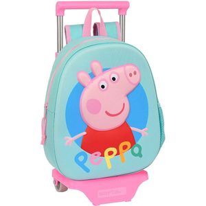 Schoolrugzak met Wielen Peppa Pig Turkoois (27 x 32 x 10 cm)