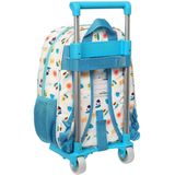 Schoolrugzak met Wielen Baby Shark Surfing Blauw Wit 26 x 34 x 11 cm