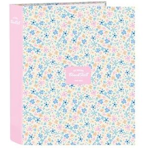 BlackFit8 Blossom Ordner met 4 ringen, ideaal voor kinderen van verschillende leeftijden, comfortabel en veelzijdig, kwaliteit en sterkte, 27 x 6 x 33 cm, pastelkleur