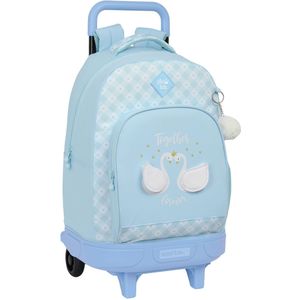 Safta Compact With Trolley Wheels Glowlab Swans Backpack Blauw