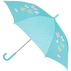 Safta MOOS BOTTERFLIES Handmatige paraplu, 8 panelen, metalen staven, comfortabel en veelzijdig, kwaliteit en weerstand, 48 cm, polyester, lichtblauw, Lichtblauw, Standaard, casual