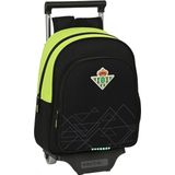 Schoolrugzak met Wielen Real Betis Balompié Zwart Limoen 28 x 34 x 10 cm