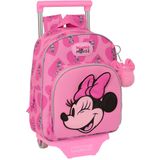 Safta With Trolley Wheels Minnie Mouse Loving Backpack Roze