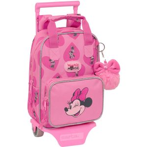 Safta MINNIE Mouse Love schoolrugzak 765 met trolley 805, ideaal voor kinderen van verschillende leeftijden, comfortabel en veelzijdig, kwaliteit en sterkte, 20 x 8 x 28 cm, roze, Roze, Standaard,