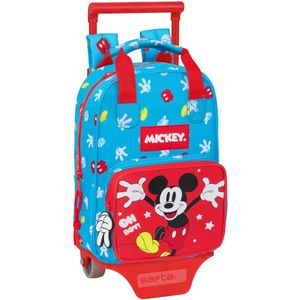 Schoolrugzak met Wielen Mickey Mouse Clubhouse Fantastic Blauw Rood 20 x 28 x 8 cm