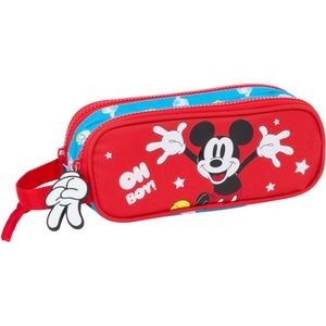 Safta Mickey Mouse Fantastisch etui voor kinderen, pennenetui voor kinderen, ideaal voor schoolkinderen, comfortabel en veelzijdig, kwaliteit en duurzaamheid, 21 x 6 x 8 cm, blauw/rood, Blauw/Rood,
