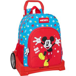 Safta With Trolley Evolution Mickey Mouse Fantastic Backpack Rood