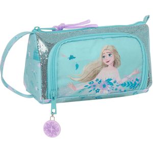 Frozen II Hello Spring Pennenetui met uitklapbare tas, voor kinderen, ideaal voor schoolleeftijd, veelzijdig, kwaliteit en duurzaamheid, 20 x 8,5 x 11 cm, lichtblauw, Lichtblauw, Standaard, casual