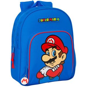 Super Mario Rugzak, Play - 34 x 26 x 11 cm - Polyester - 34x26x11 - Blauw