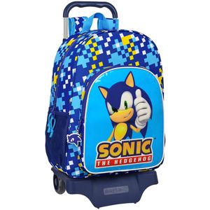 Safta SONIC schoolrugzak met trolley 905, ideaal voor kinderen van verschillende leeftijden, comfortabel en veelzijdig, kwaliteit en duurzaamheid, 33 x 14 x 42 cm, blauw, Blauw, Standaard, Casual